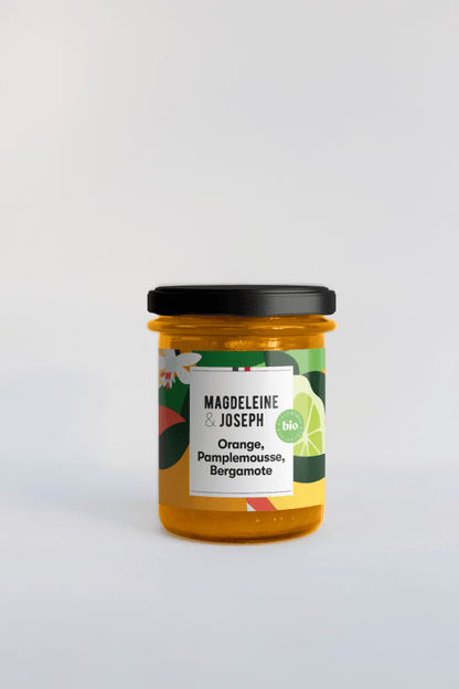 Confiture BIO Orange Pamplemousse Bergamote (240g) - Du Bonheur Dans La Musette