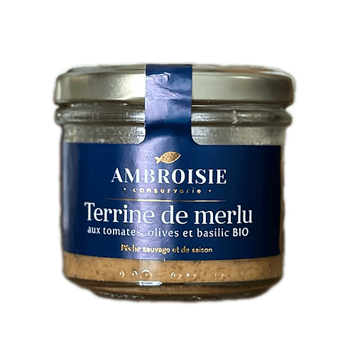 Terrine de Merlu aux tomates, olives et basilic Bio (90g) - Du Bonheur Dans La Musette